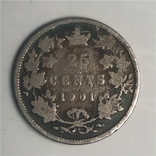 1901 Queen Victoria 25 Cents