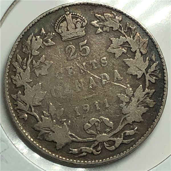 1911 King George V 25 Cents