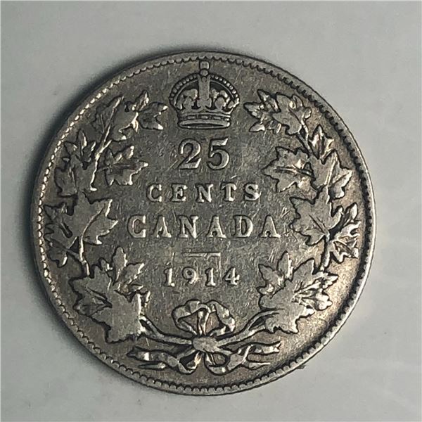1914 King George V 25 Cents
