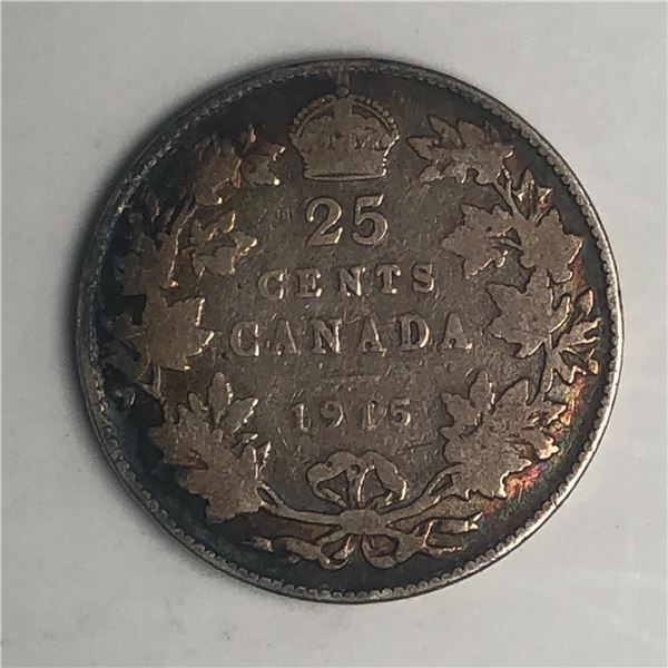 1915 King George V 25 Cents Semi Key Date