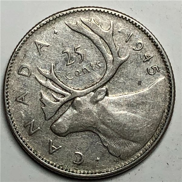 1945 King George VI 25 Cents