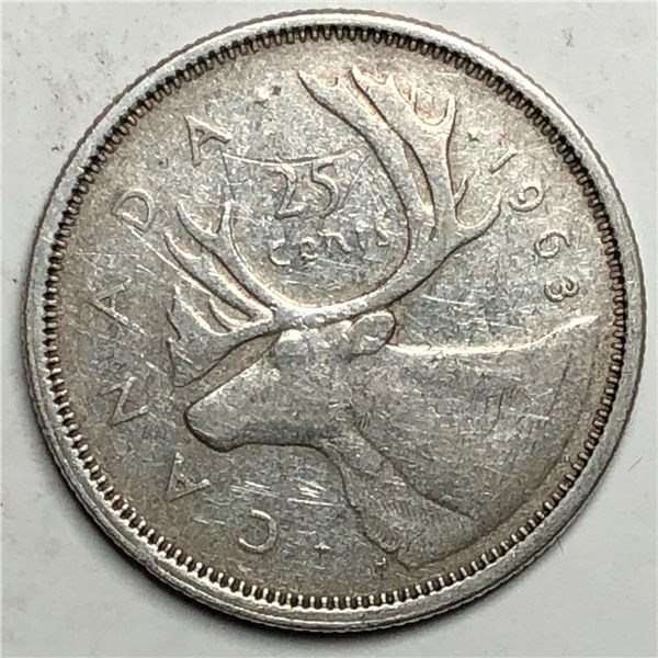 1963 Queen Elizabeth 25 Cents