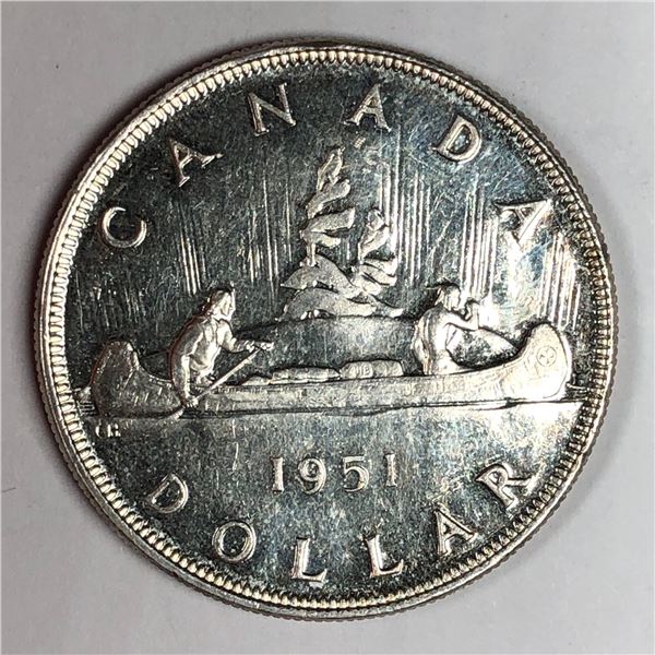 1951 King George VI Canadian Silver Dollar