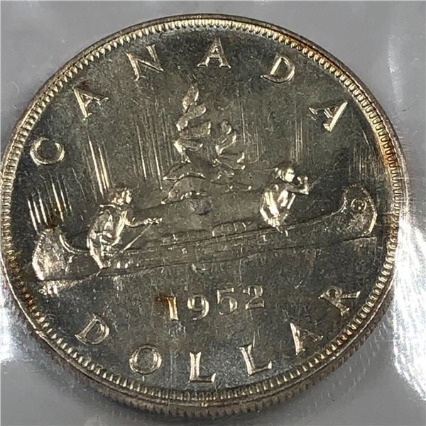 1952 King George VI Canadian Silver Dollar ICCS-MS-64 DBL-HP