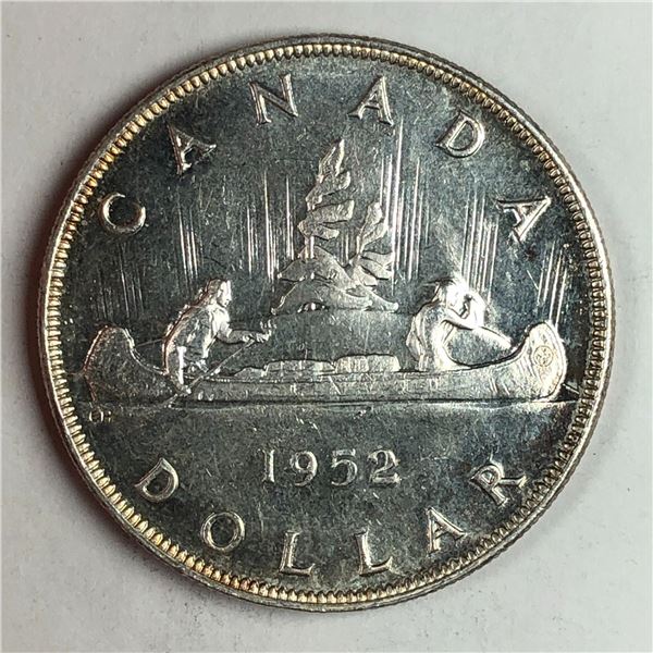 1952 King George VI Canadian Silver Dollar NWL