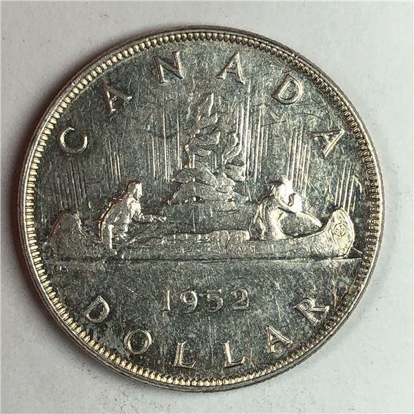 1952 King George VI Canadian Silver Dollar NWL