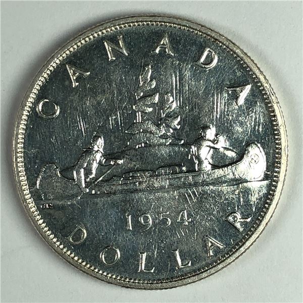 1954 FWL Queen Elizabeth II Canadian Silver Dollar