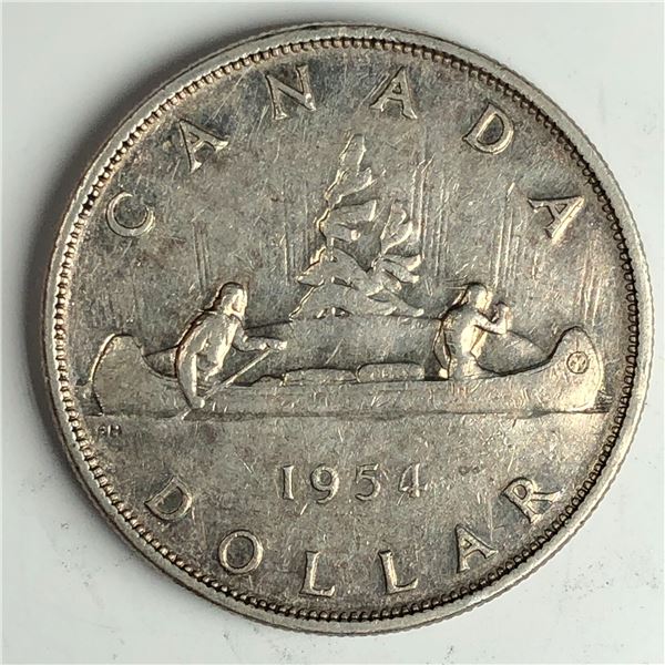 1954 FWL Queen Elizabeth II Canadian Silver Dollar