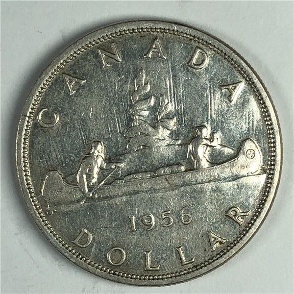 1956 Queen Elizabeth II Canadian Silver Dollar