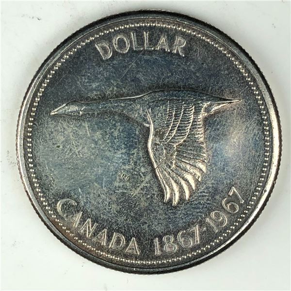 1967 Queen Elizabeth II Canadian Silver Dollar