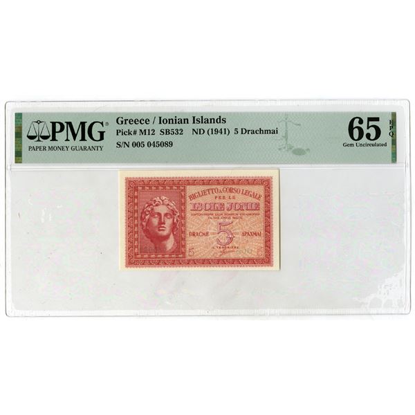 Greece/Ionian Islands, Biglietto a Corso Legale per le Isole Jonie, ND (1941), Issued Banknote