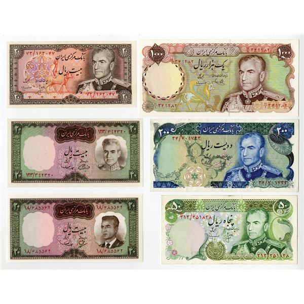 Bank Markazi Iran, ND (1965)-ND (1974-79), Assortment of Issued Banknotes