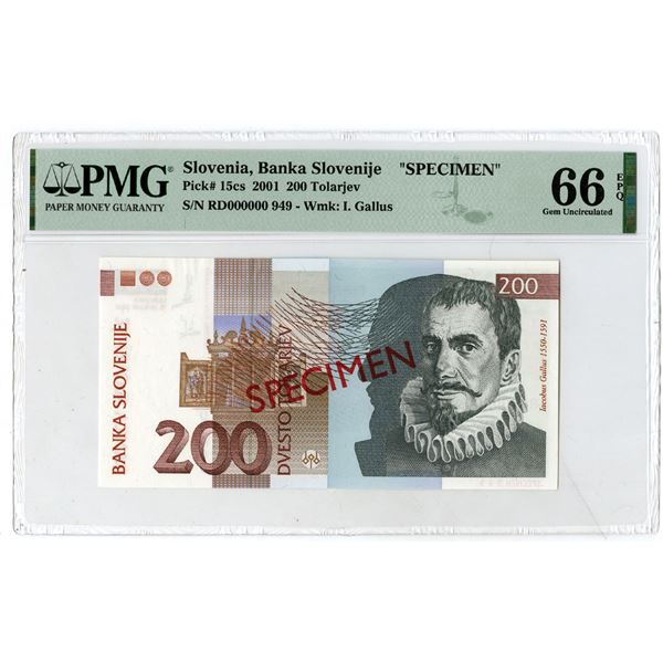 Banka Slovenije, 2001 Specimen Banknote