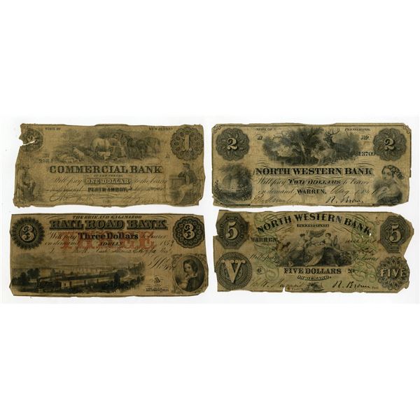 Michigan, New Jersey, & Pennsylvania, Issued Obsolete Banknotes Group, 1856-61