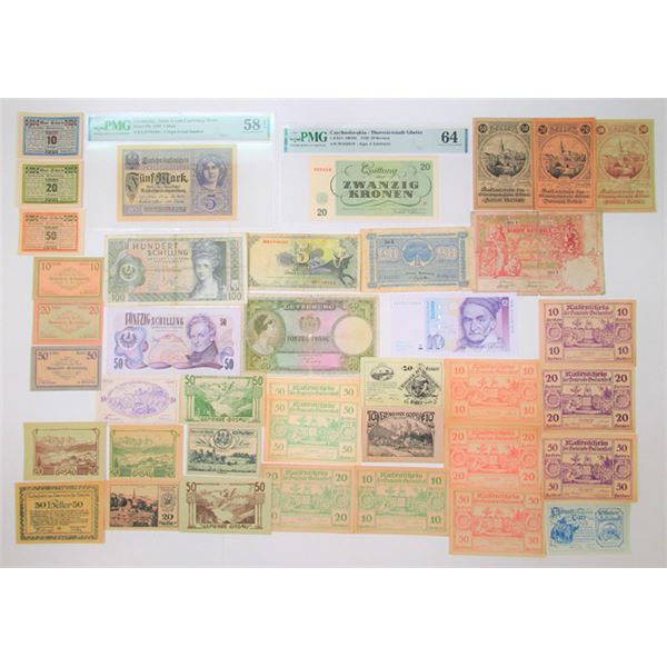 European Assortment of Issued Banknotes, 1912-1991