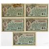 Image 1 : U.S. Military Payment Certificates, ND (1946), Series 461, $1, Issued Banknote Quintet