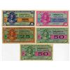 Image 1 : U.S. Military Payment Certificates, ND (1954), Series 521, Issued Banknote Quintet