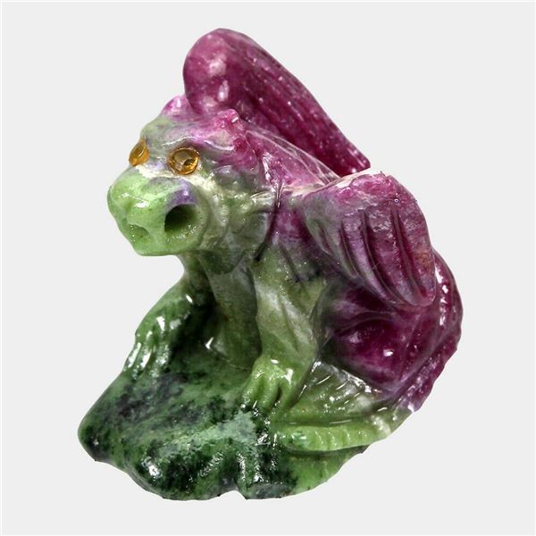 Natural Hand Dragon Carved Ruby/Sapphire Dragon