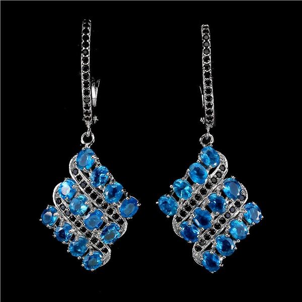 Natural Paraiba Blue Apatite Earrings