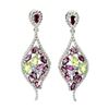Image 1 : Natural Unheated Peridot Rhodolite Garnet Tanzanite Earrings