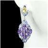 Image 2 : Natural Aquamarine Amethyst Tanzanite Earrings