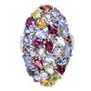 Image 1 : Natural Tanzanite Peridot Rhodolite Sapphire Ring