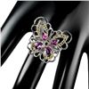 Image 3 : Unheated Rhodolite Sapphire Butterfly Ring