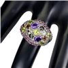 Image 3 : Natural Amethyst Peridot Sapphire Ring