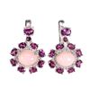 Image 1 : Natural Unheated Oval Pink Opal & Rhodolite Earrings