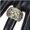 Image 1 : Natural Peridot Sapphire Tourmaline Ring