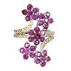 Image 2 : Natural Rhodolite Garnet Sapphire Ring