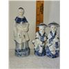 Image 1 : LOT OF 3 BLUE AND WHITE CHINESE FIGURINES STAMPED MADE IN CHINA
