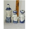 Image 3 : LOT OF 3 BLUE AND WHITE CHINESE FIGURINES STAMPED MADE IN CHINA
