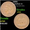 Image 1 : 1881 Indian Cent 1c Grades vf++
