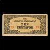 Image 2 : 1942 Philippines (Japanese (JIM) WWII Occupation) 10 Centavos Note P# 104a Grades vf++