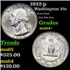 Image 1 : 1932-p Washington Quarter 25c Grades Choice+ Unc