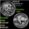 Image 1 : 1924-d Buffalo Nickel 5c Grades vf+