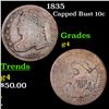 Image 1 : 1835 Capped Bust Dime 10c Grades g, good