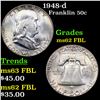 Image 1 : 1948-d Franklin Half Dollar 50c Grades Select Unc FBL