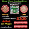 Image 1 : Mixed small cents 1c orig shotgun roll, 1925-p Lincoln Cent, 1905 Indian Cent other end, Nathan's Br