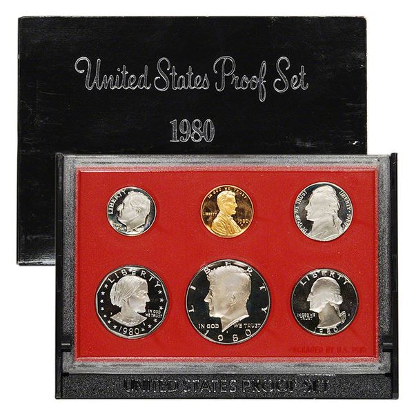 1980 United States Proof Set, 5 Coins Inside!