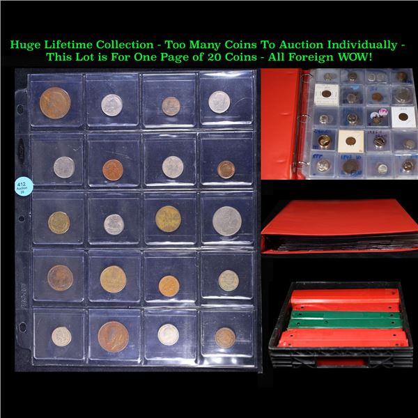 Huge Liifetime Collection - Too Many Coins To Auction Individually - This Lot is For One Page of 20 