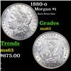 Image 1 : 1880-o Morgan Dollar $1 Graded ms63 BY SEGS