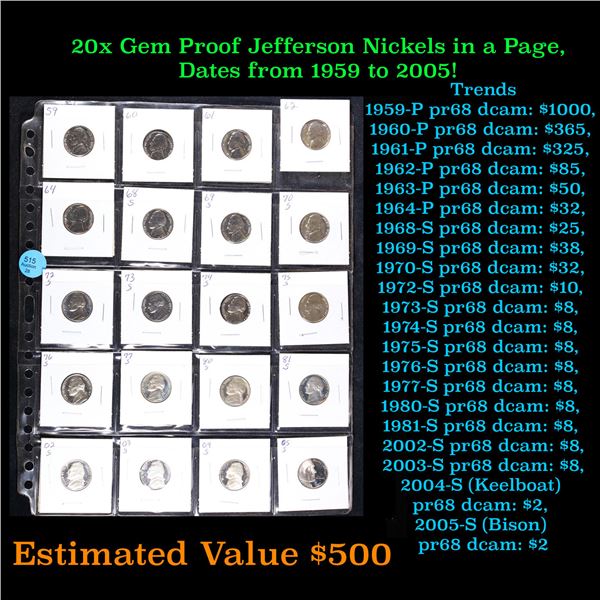Huge Liifetime Collection - Too Many Coins To Auction Individually - This Lot is For One Page of 20 