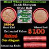 Image 1 : Mixed small cents 1c orig shotgun roll, 1926-p Lincoln Cent, Wheat Cent other end, Nathan's Brandt W