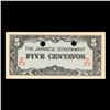 Image 2 : 1942 Philippines Under Japanese (JIM) Occupation 5 Centavo Note P# 103B Grades Select CU