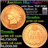 Image 1 : Proof ***Auction Highlight*** 1909 Indian Cent Near TOP POP! 1c Graded pr66 rd cam By SEGS (fc)