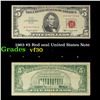 Image 1 : 1963 $5 Red seal United States Note Grades vf++