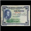 Image 2 : 1925 Republican Spain 100 Pesetas Note P# 69C Grades vf+