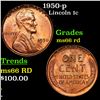 Image 1 : 1950-p Lincoln Cent 1c Grades GEM+ Unc RD